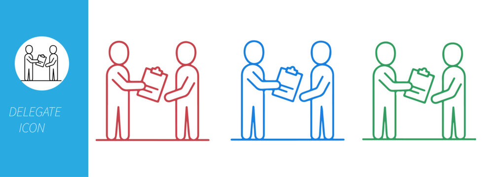 Business delegation line icon vector editable stroke