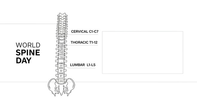 An anatomical illustration of the human vertebral column for World Spine Day.