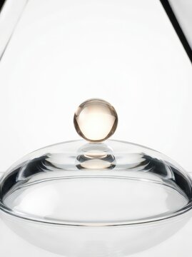 Elegant Glass Cloche with Spherical Handle for Food Presentation and Display