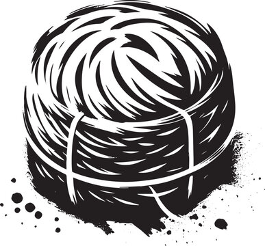 Monochrome Sumi-e Illustration of Kurdish Dolma, Traditional Dis