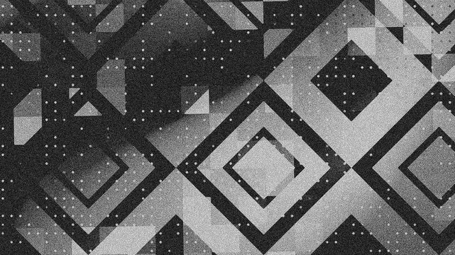 Abstract geometric patterns monochrome digital grid shapes layered monochromatic textured dark light art, textured background 4k.