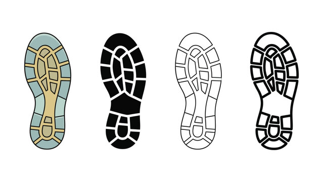 Four different shoe sole designs on white background