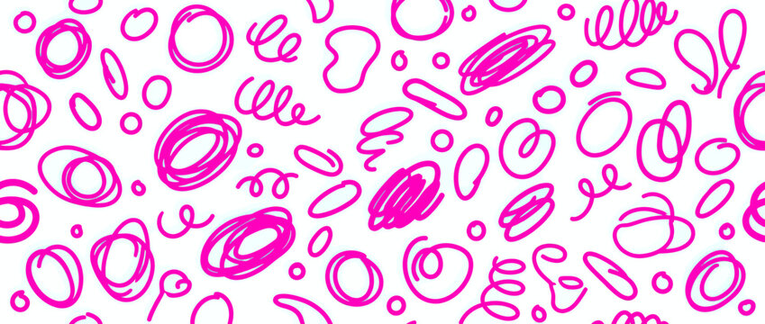 Abstract Pink Scribble Pattern: Whimsical Doodle Background Design