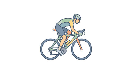 Fototapeta premium A stylized illustration of a professional cyclist riding a road bike.