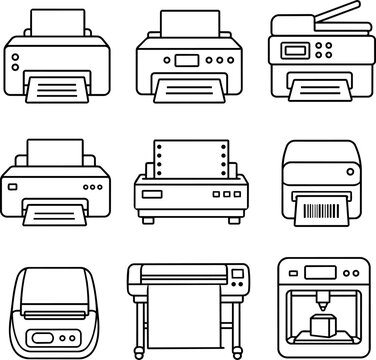 Line set of printers copier plotter receipt printer and 3d printer