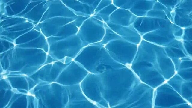 Top view of clear turquoise water in the swimming pool