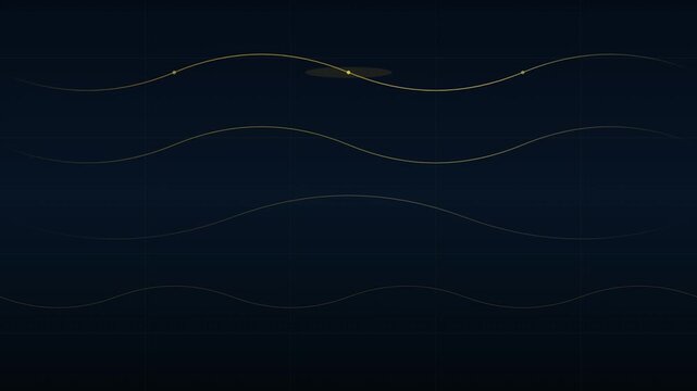 Gold Sine Wave Resonance Dark Navy Background 10 Seconds Full HD Seamless Loop Video
