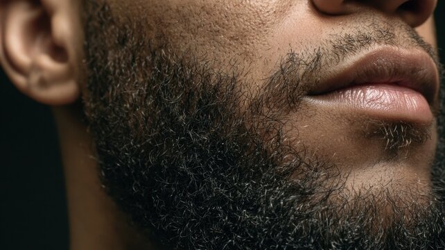 A man's face showing stubble and beard growth