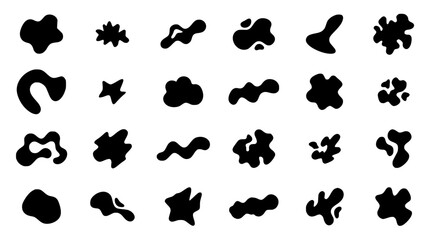 Fototapeta premium Cloud Shapes Icon Set with Abstract Puffs and Swirls for Weather, Air Flow, and Creative Design Backgrounds