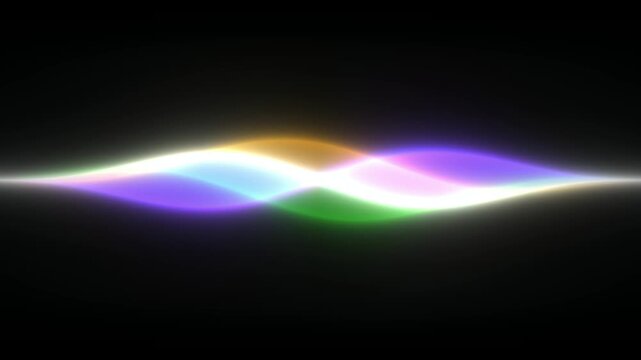 Abstract Glowing Rainbow Sound Wave Animation &ndash; Iridescent Energy Wave on Black Background in 4K