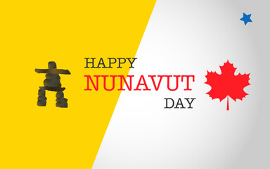 Happy Nunavut Day greetings banner, Happy Nunavut vector stock image, Happy Nunavut © Funtastech