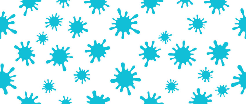 Abstract Cyan Splatter Pattern on White Background