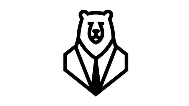 Bear businessman logo