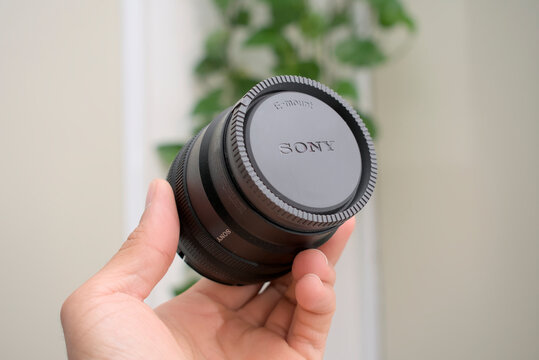 Zapopan Jalisco,Mexico - June 25, 2026: Sony E 4 PZ 10-20mm G camera lens, zoom wide angle lens concept