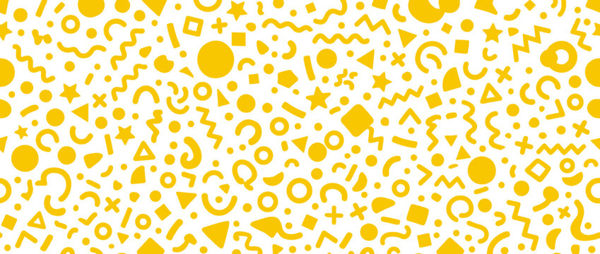 Yellow Shapes Pattern - Abstract Geometric Background