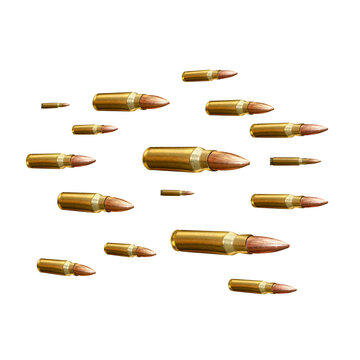Rifle Ammunition Cartridges on Transparent Background png