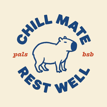 Chill Mate Capybara Logo Design.