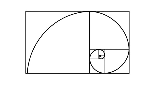 Golden Ratio Spiral and Squares - Fibonacci Sequence Visual