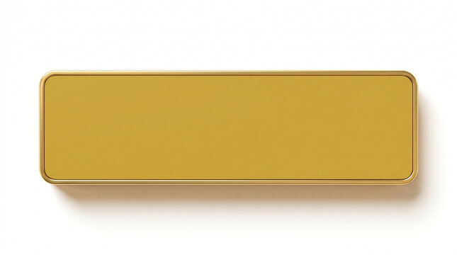 Golden rectangle, shiny metal plate, gold bar, metallic label