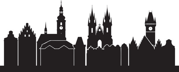 Obraz premium Austrian National Day skyline silhouette in black and white vector illustration celebrating heritage