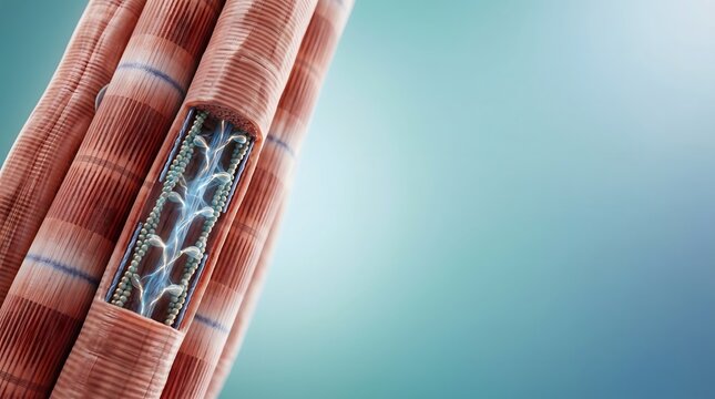 Skeletal Muscle Fiber Myofibril Anatomy Medical Illustration
