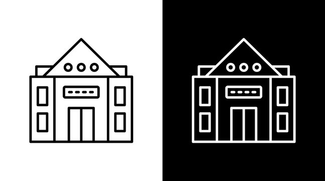 Consulate Outline White Icon Set Design