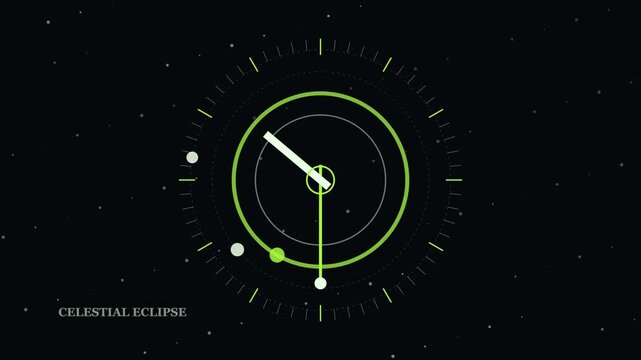 Celestial eclipse abstract motion minimalist rotating planetary orbit hud interface motion celestial
