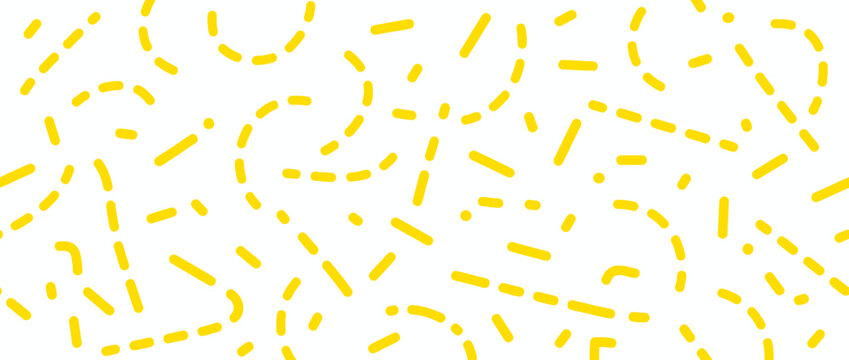 Yellow Dotted Lines Pattern on White Background