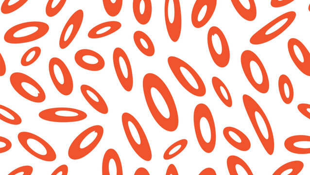 Abstract seamless pattern with scattered orange ovals on white background, modern geometric design. Abstack vektor EPS illustration.