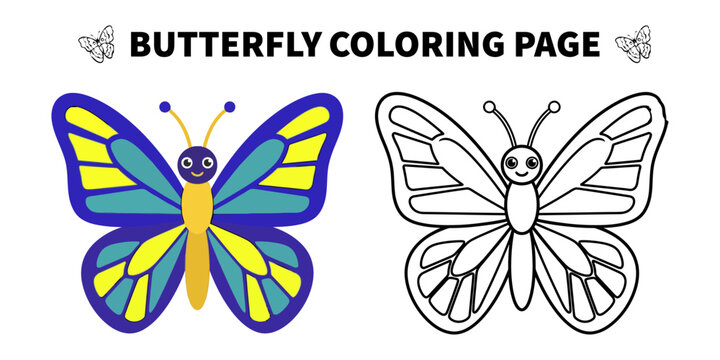 Butterfly coloring pages book for kids printable drawing worksheet with pen markers