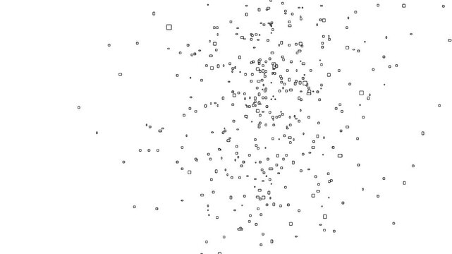 Sketch doodle style particles and fireworks display effects animation on white background