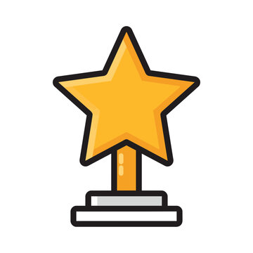 Gold Star Trophy Award Icon