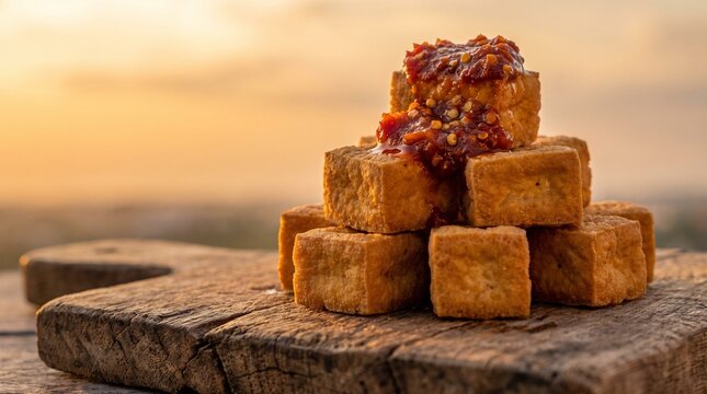 Fried tofu with sambal