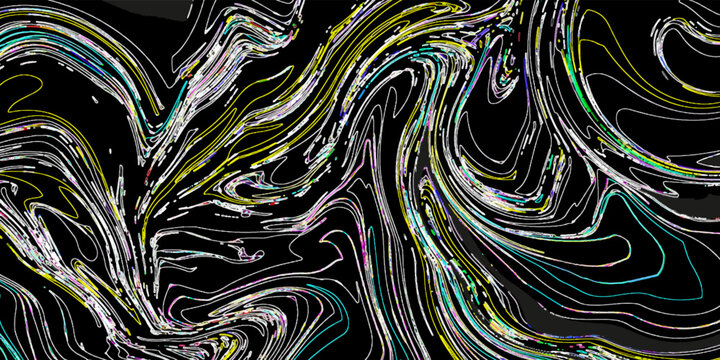 Combination textile collage pattern of wave and lines colored leopard snake tiger textures