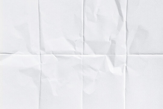 Minimal crumpled white paper texture background with soft folds