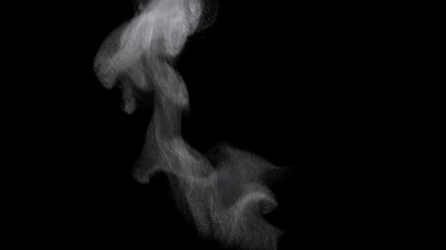 黒背景から蒸気が上がるスローモーション動画 4K 120fpsを30fpsに編集