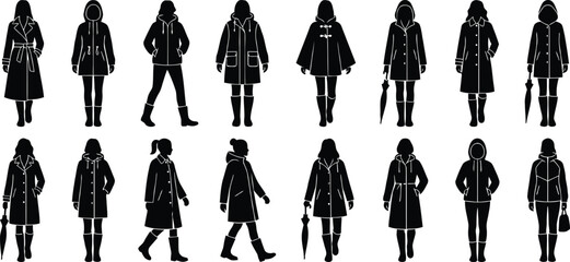 Silhouette women wearing winter coats collection © MD. SOHAN MIA