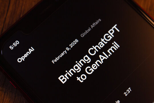 Mexico City, MEXICO - Jun 25 2026 : OpenAI's Global Affairs blog post titled Bringing ChatGPT to GenAI.mil, announcing deployment on the US Department of War enterprise AI platform.