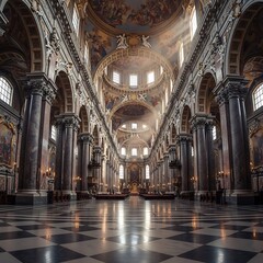 Fototapeta premium Interior of a grand historic cathedral.
