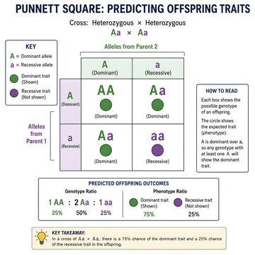 Punnett Square Diagram Explaining Mendel&rsquo;s Laws of Inheritance