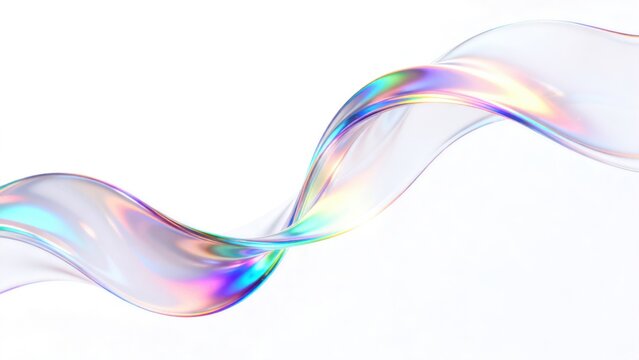 Abstract iridescent flowing shape