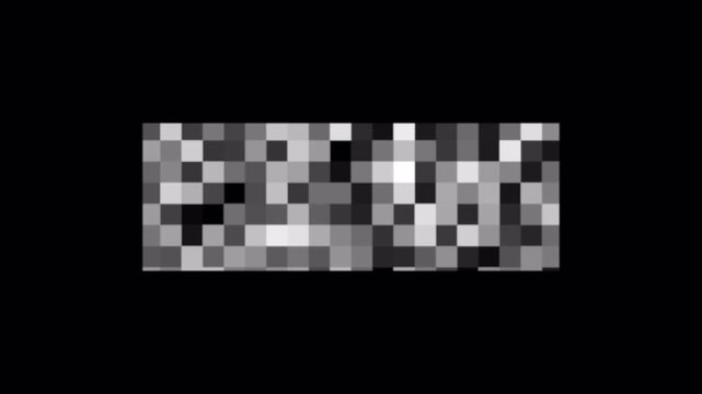 Pixel Censored Mosaic Bar Animation Overlay With Alpha Channel