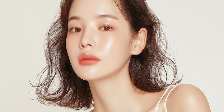 美容, 女性, スキンケア, 化粧品, ビューティー, 若い女性, 美肌, 日本人, アジア人, フェイシャル, メイク, 美容液, 保湿, クリーム, エイジングケア, 美容医療, エステ, 美容クリニック, 肌ケア, ナチュラルメイク, 透明感, ツヤ肌, モデル, 笑顔, ポートレート, クローズアップ, リラックス, 癒し, 健康的, 美白, コラーゲン, ヒアルロン酸, アンチエイジング