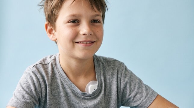 Young Child Wearing Wireless Holter Monitor for Cardiac Assessment