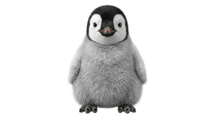 Fototapeta premium Cute Baby Penguin Portrait on Black