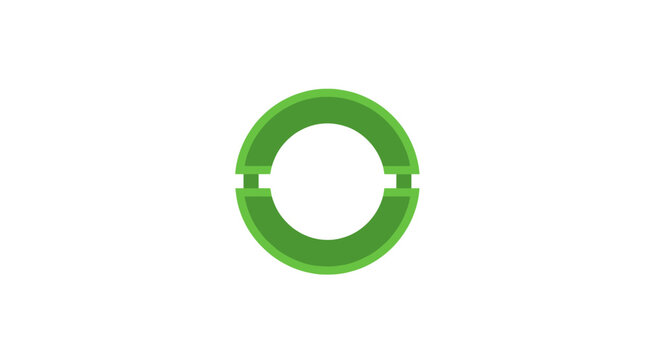 Bright green plastic circular locking ring component.