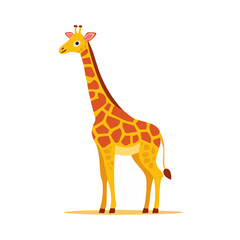 Obraz premium Flat illustration of a giraffe