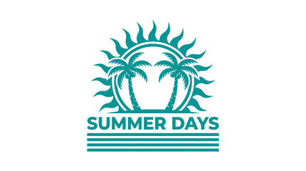 Obraz premium Summer vacation logo with palm trees.