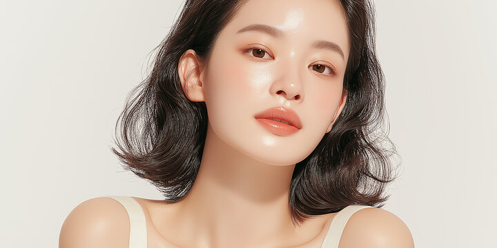 美容, 女性, スキンケア, 化粧品, ビューティー, 若い女性, 美肌, 日本人, アジア人, フェイシャル, メイク, 美容液, 保湿, クリーム, エイジングケア, 美容医療, エステ, 美容クリニック, 肌ケア, ナチュラルメイク, 透明感, ツヤ肌, モデル, 笑顔, ポートレート, クローズアップ, リラックス, 癒し, 健康的, 美白, コラーゲン, ヒアルロン酸, アンチエイジング