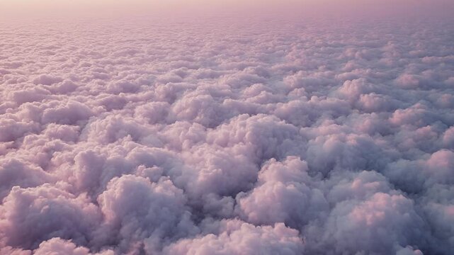 Aerial View Above Clouds at Sunset Video Frame Composite